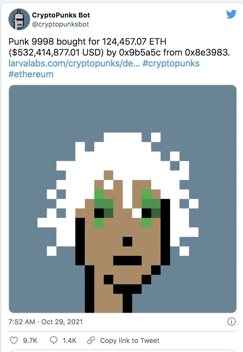 解析 CryptoPunk 5.3亿美元天价交易背后的真实情况